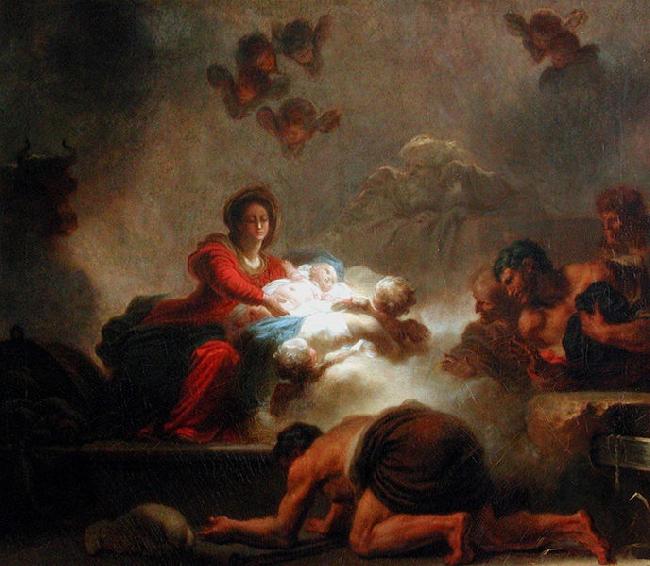 Jean-Honore Fragonard The Adoration of the Shepherds. oil painting picture